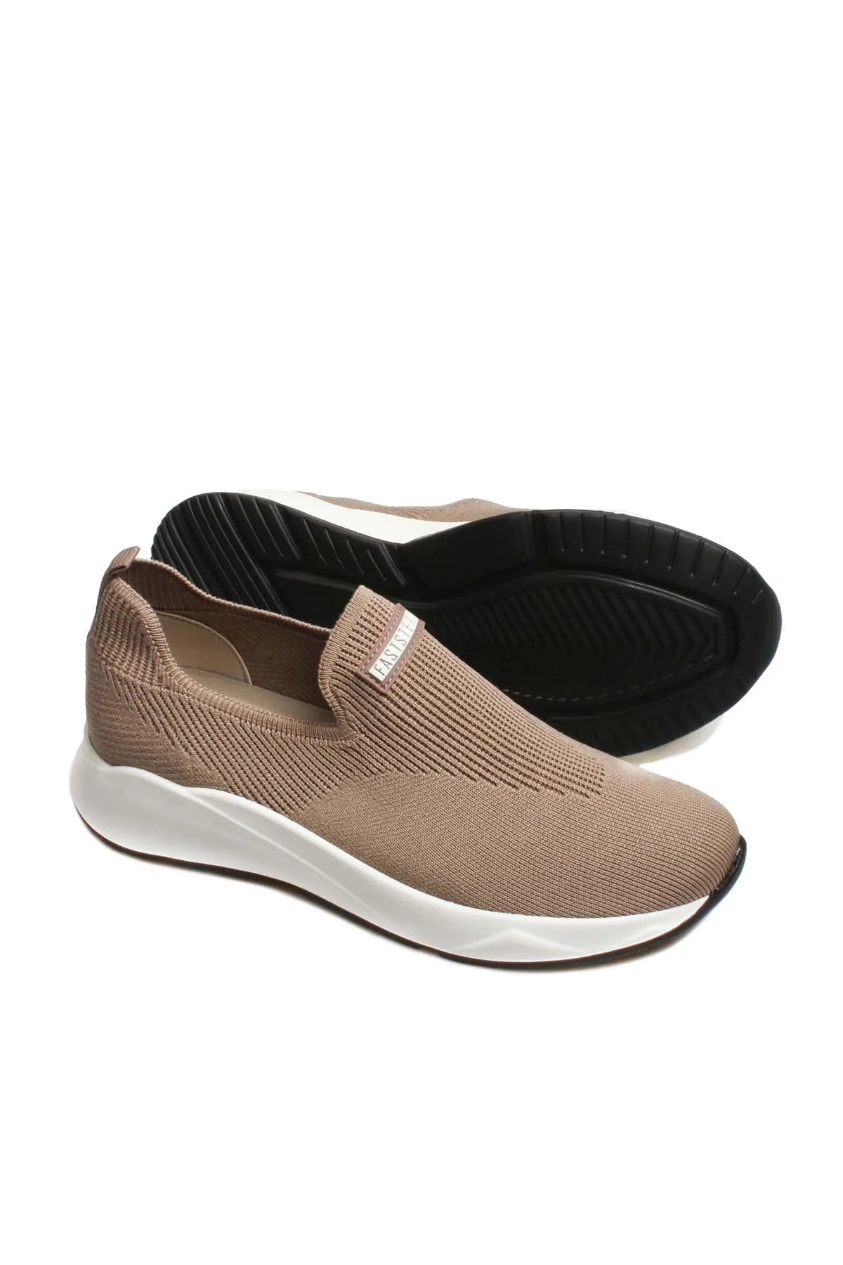 Men's Beige Knit Slip-On Sneakers-Wessi sold by Wessi product image thumbnail 4