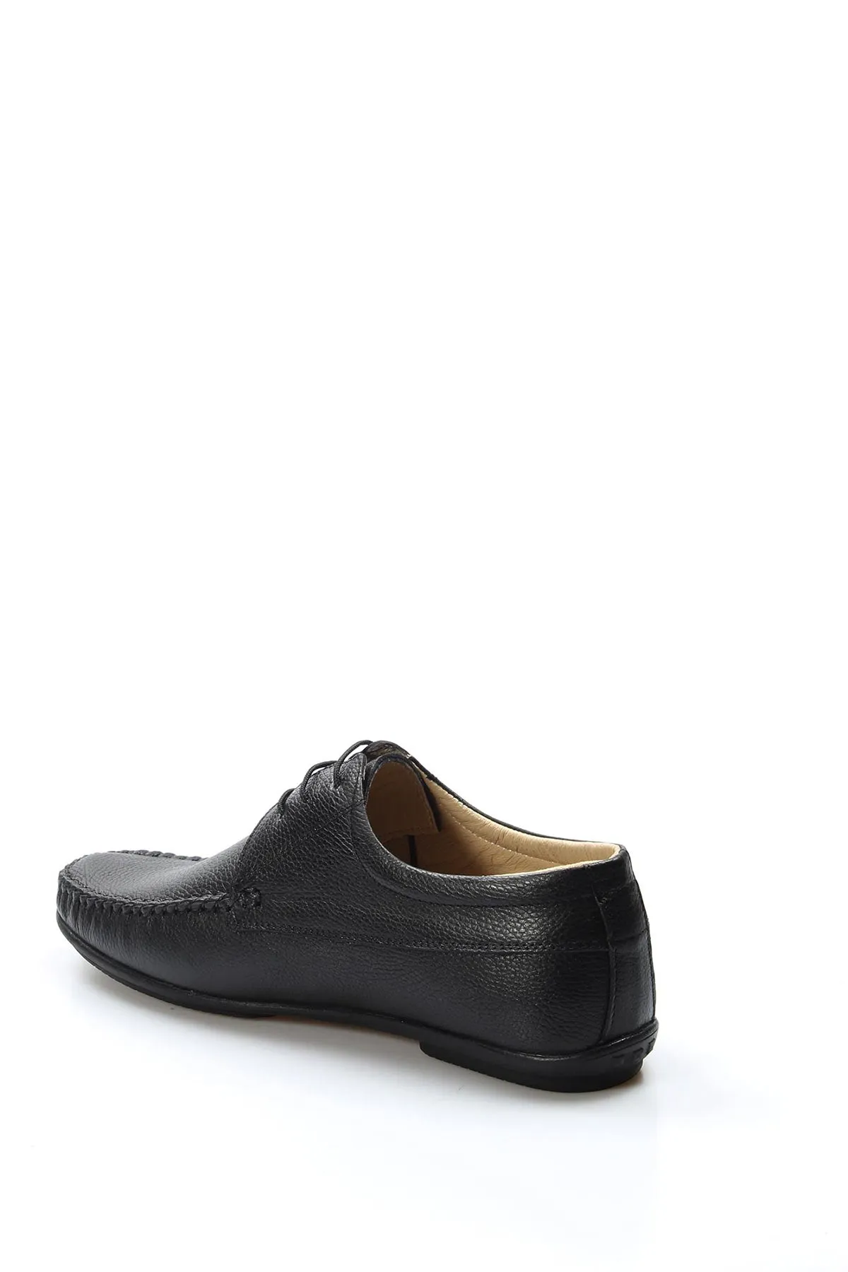 Men's Black Moccasin Leather Shoes with Lace Detailing - Wessi sold by Wessi product image thumbnail 2