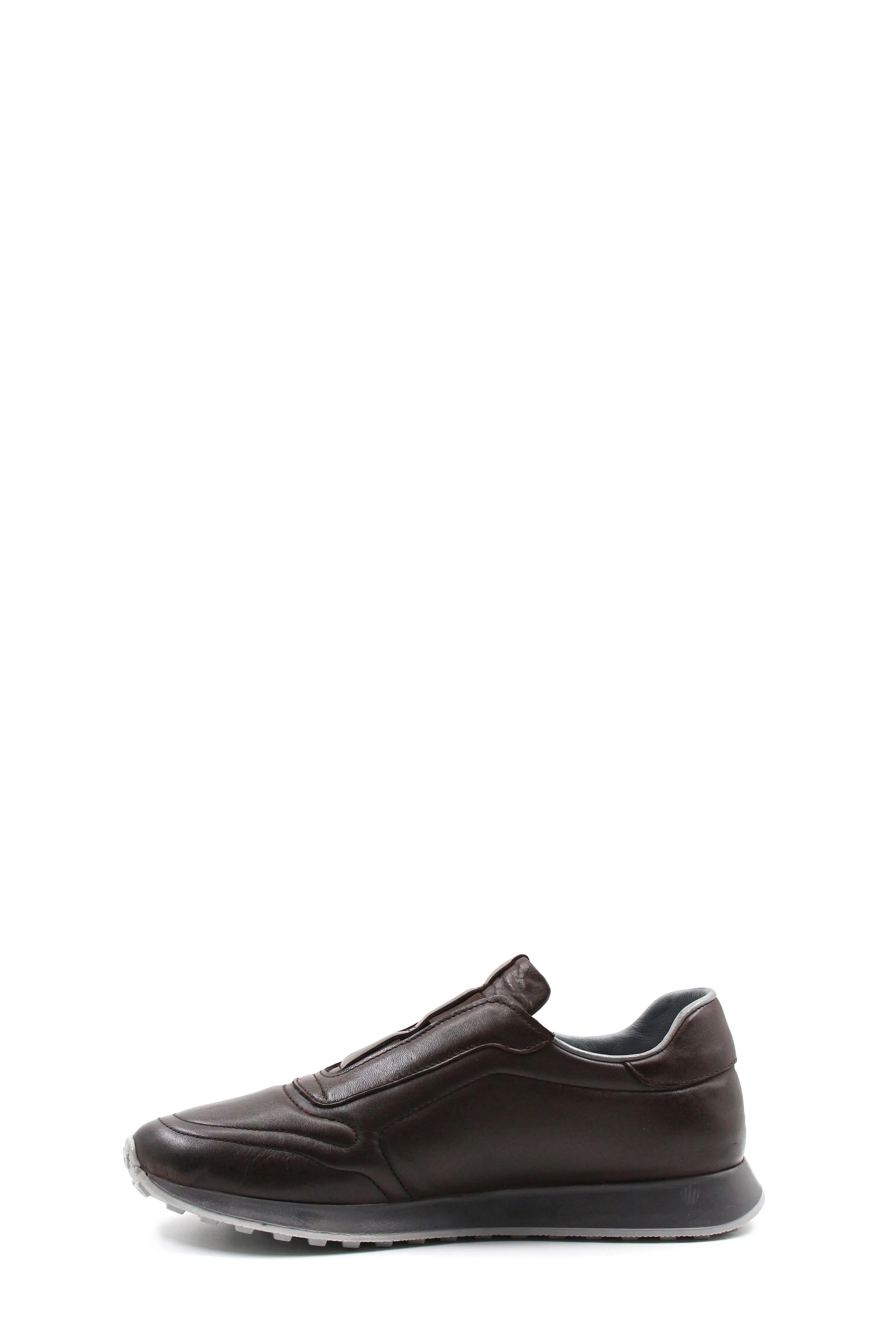 Men's Brown Leather Slip-On Sneakers-Wessi sold by Wessi product image thumbnail 2