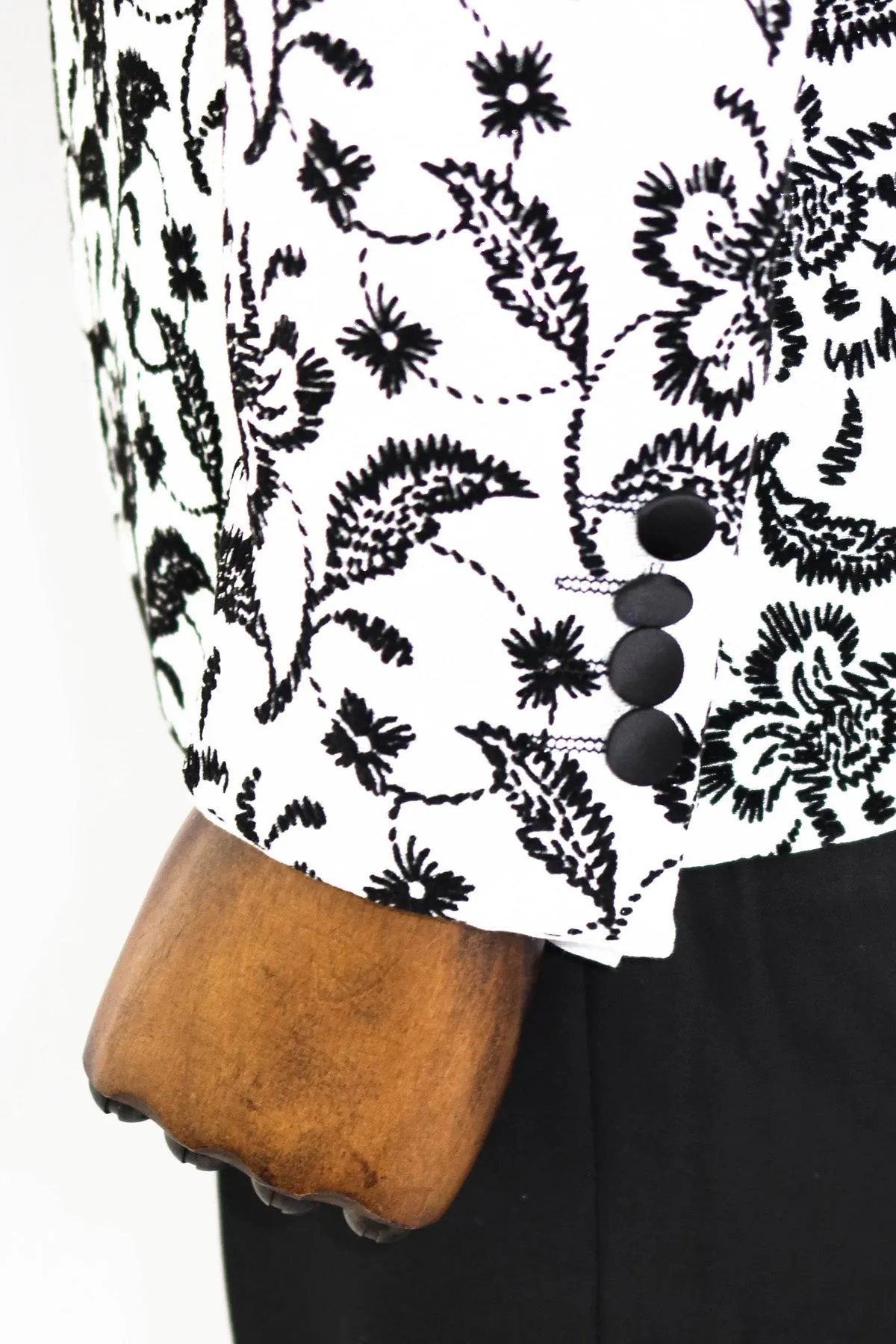 Floral Patterned Peak Lapel White Men Wedding Tuxedo Blazer - Wessi sold by Wessi product image thumbnail 5