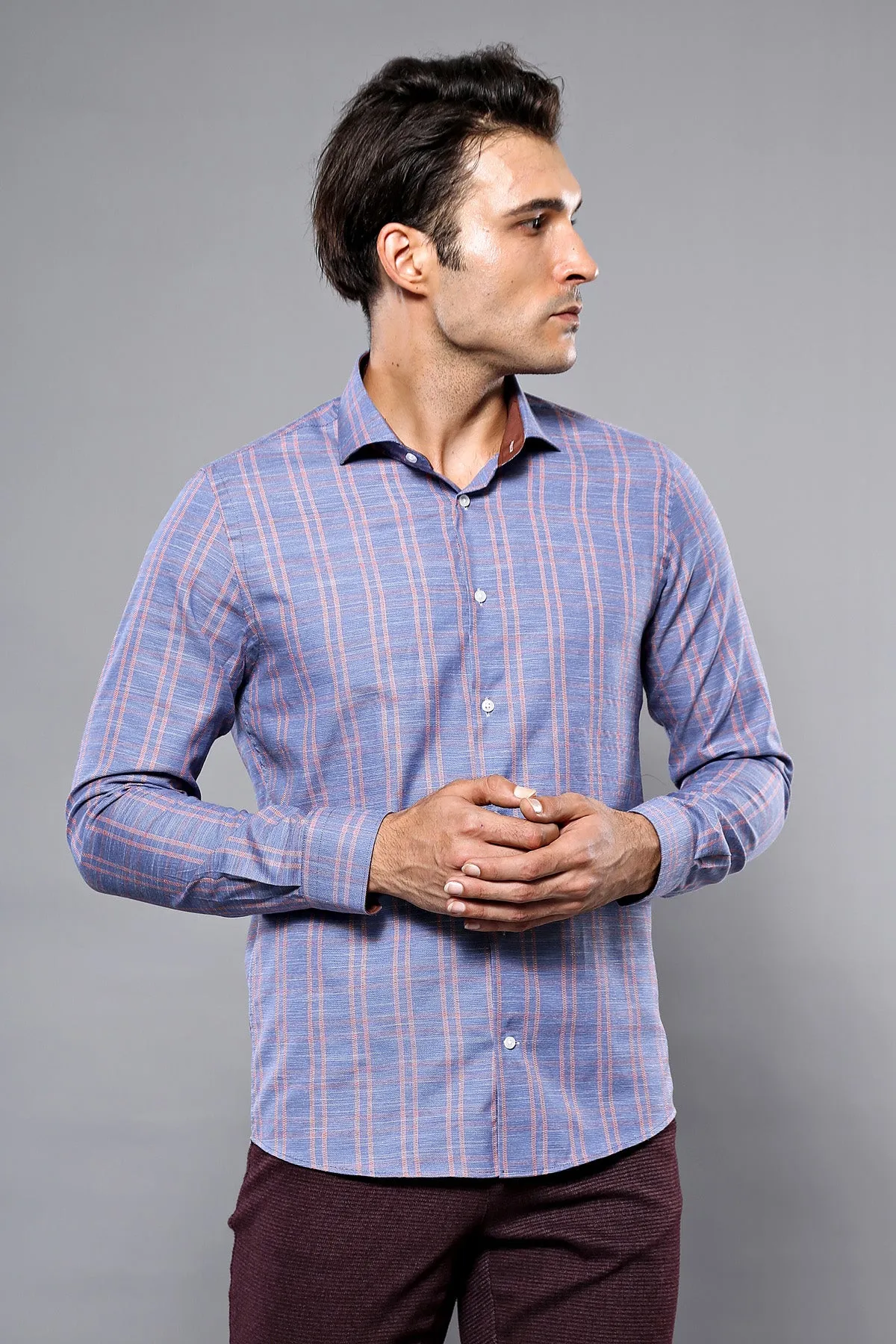 Casual Plaid Blue Shirt | Wessi sold by Wessi product image thumbnail 3