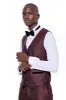 Patterned Burgundy Velvet Lapel Groom Suit - Wessi sold by Wessi