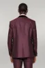 Patterned Burgundy Velvet Lapel Groom Suit - Wessi sold by Wessi