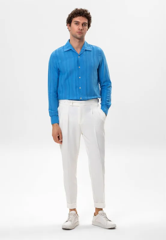 Sax Knitted Patterned Men's Shirt - Wessi sold by Wessi