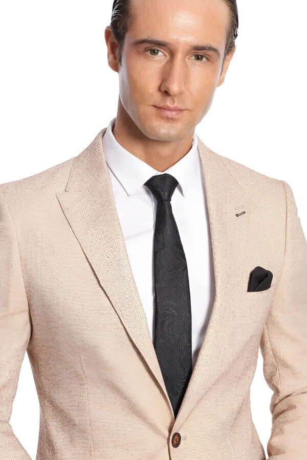 Patterned Slim-Fit Yellow Blazer - Wessi sold by Wessi product image thumbnail 2