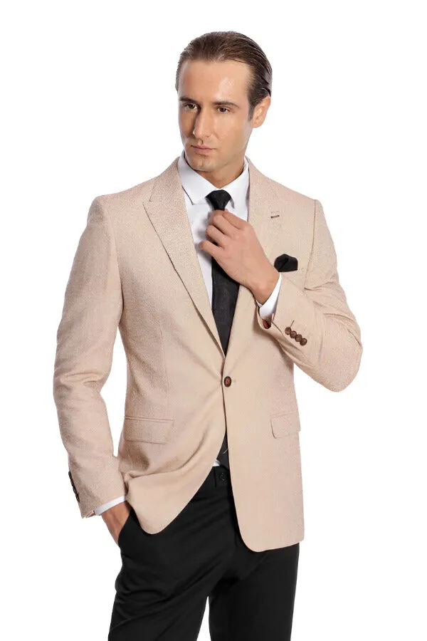 Patterned Slim-Fit Yellow Blazer - Wessi sold by Wessi product image thumbnail 5