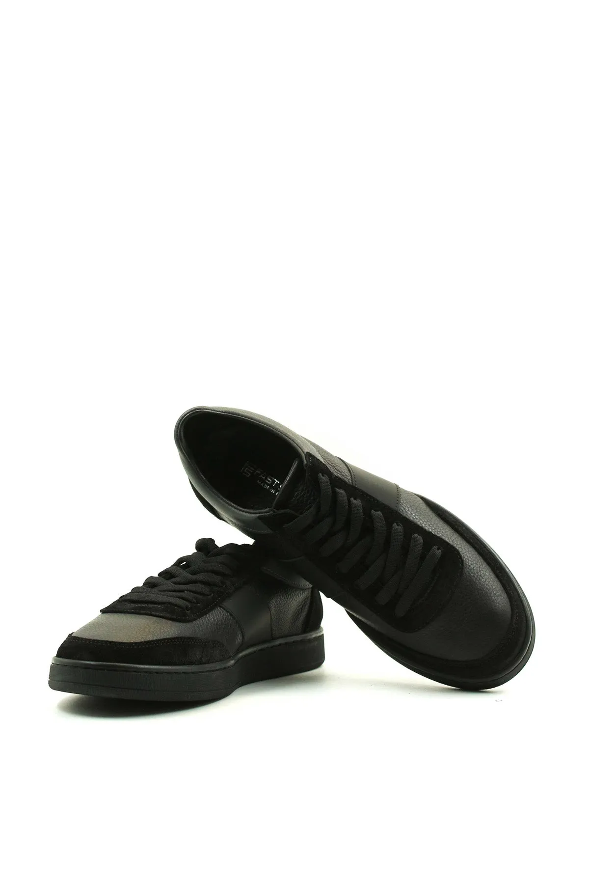 Men's Black Leather Casual Sneakers with Suede Accents - Wessi sold by Wessi product image thumbnail 5
