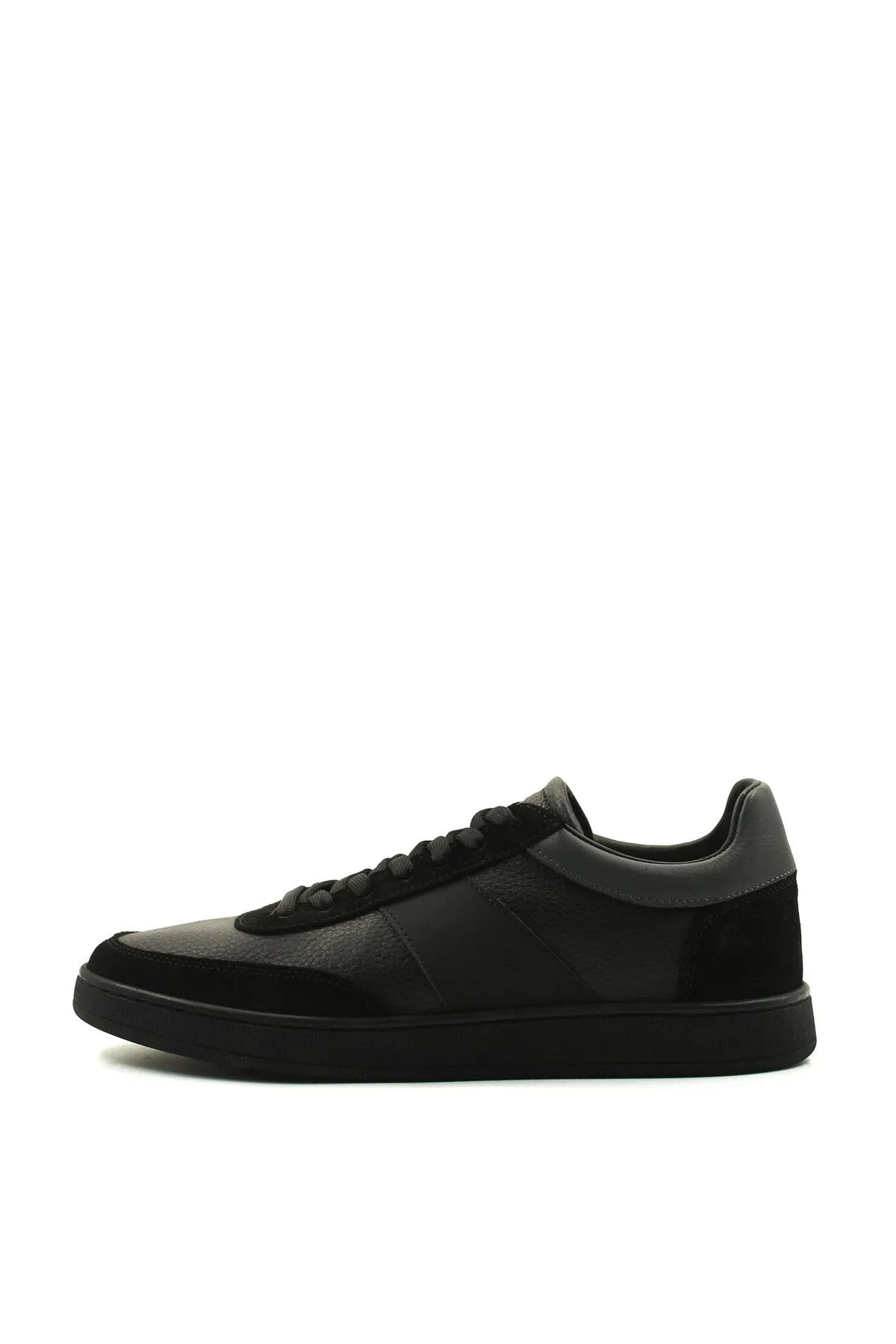 Men's Black Leather Casual Sneakers with Suede Accents - Wessi sold by Wessi product image thumbnail 2