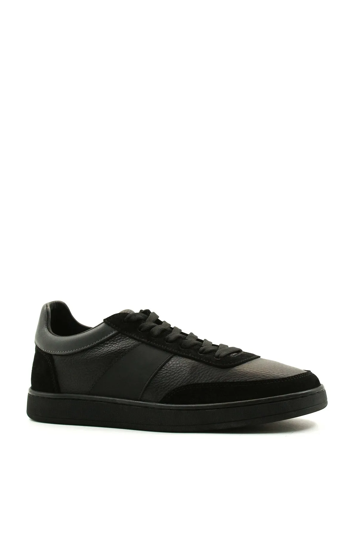 Men's Black Leather Casual Sneakers with Suede Accents - Wessi sold by Wessi product image thumbnail 3