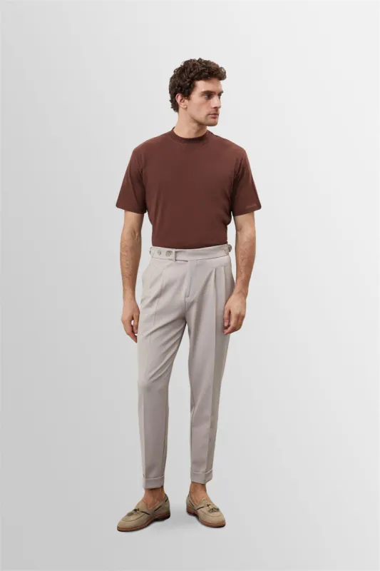 Men's Brown Crew Neck Basic T-Shirt - Wessi sold by Wessi