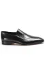 Men's Black Leather Loafers with Sleek Design and Minimal Stitching sold by Wessi