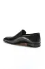 Men's Black Leather Loafers with Sleek Design and Minimal Stitching sold by Wessi