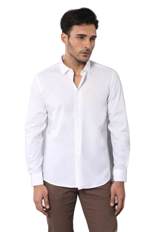 Poly Cotton Slim Fit Cream Shirt - Wessi sold by Wessi
