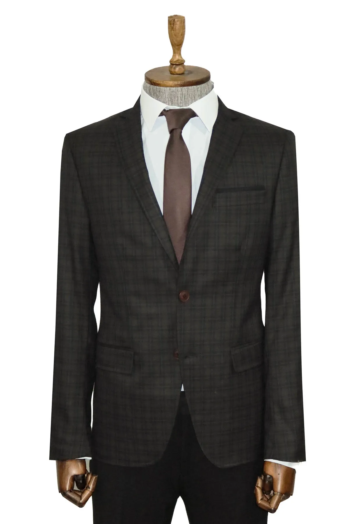 Plaid Brown Jacket with Handkerchief - Wessi sold by Wessi product image thumbnail 5