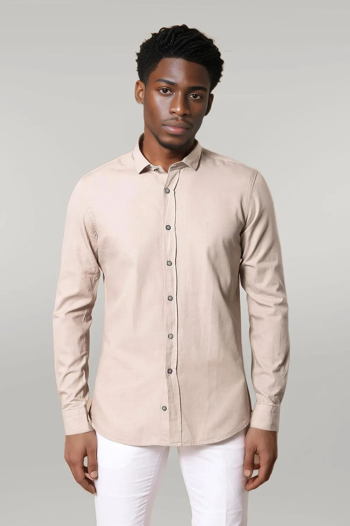 Patterned Cotton Slim Fit Beige Shirt - Wessi sold by Wessi product image thumbnail 5