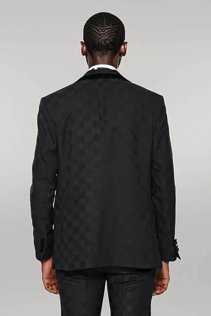 Plaid Slim Fit Black Men Tuxedo - Wessi sold by Wessi product image thumbnail 3