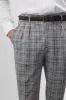 Men's Black Plaid High Waist Belted Trousers - Wessi sold by Wessi