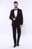 Detachable Velvet Lapel Burgundy Tuxedo - Wessi sold by Wessi