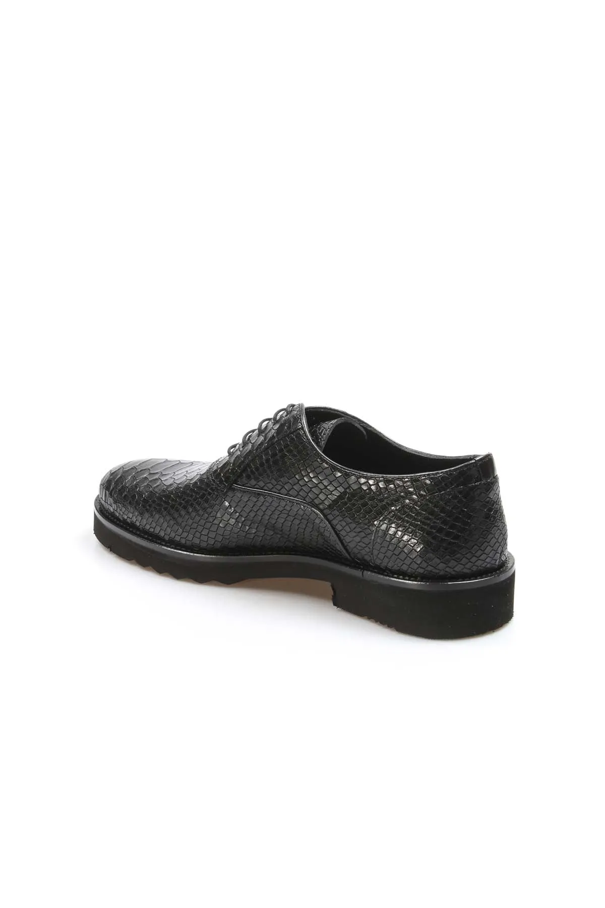 Black Textured Leather Derby Shoes Wessi sold by Wessi product image thumbnail 3