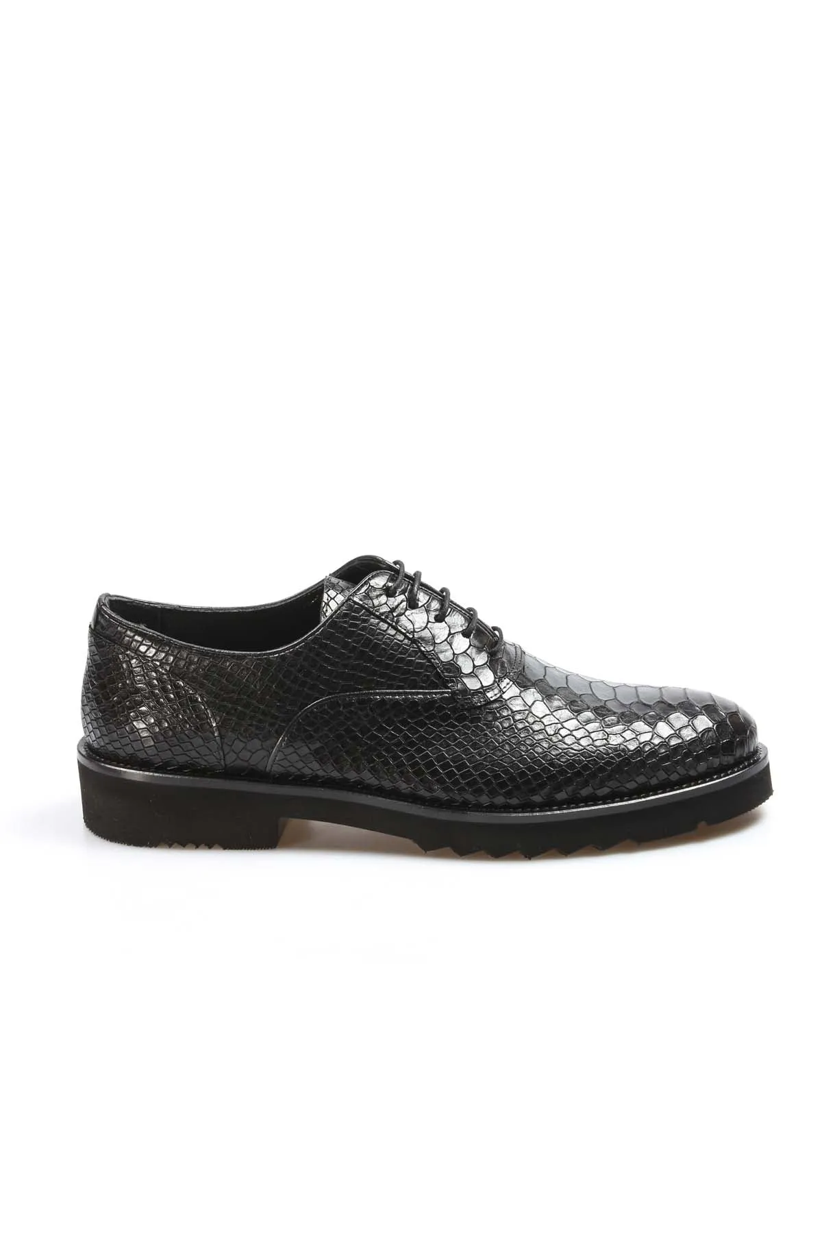 Black Textured Leather Derby Shoes Wessi sold by Wessi product image thumbnail 2