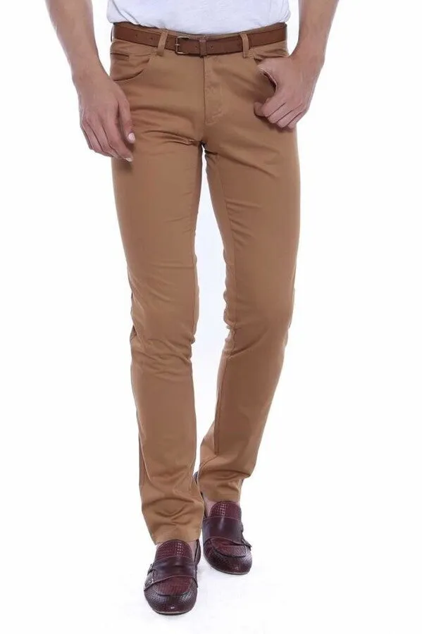 Slim Fit Cotton Brown Men Pants - Wessi sold by Wessi product image thumbnail 5