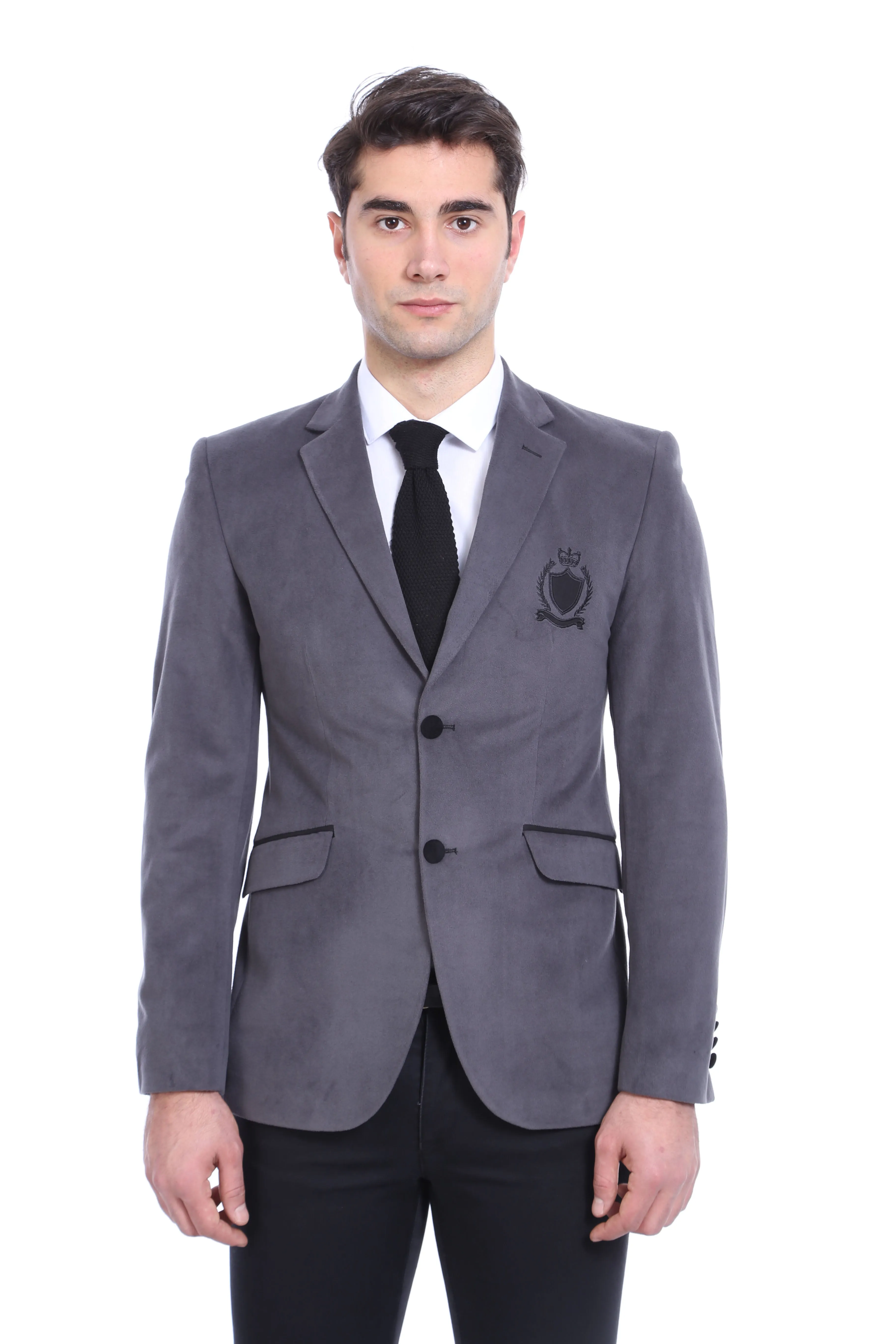 Pocket Flap Rigging Velvet Grey Jacket-Wessi sold by Wessi