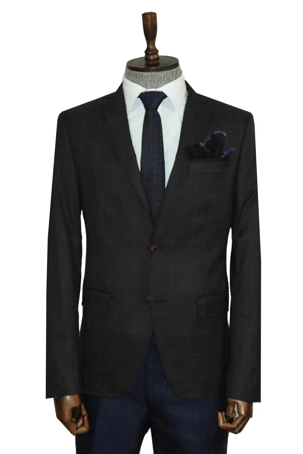 Plaid Brown Jacket with Handkerchief - Wessi sold by Wessi product image thumbnail 4