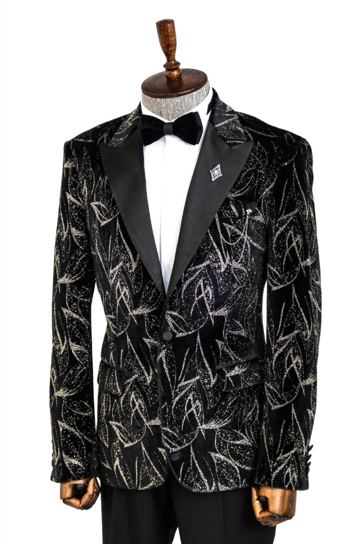 Glittery Slim Fit Black Men Wedding Tuxedo Blazer - Wessi sold by Wessi product image thumbnail 5