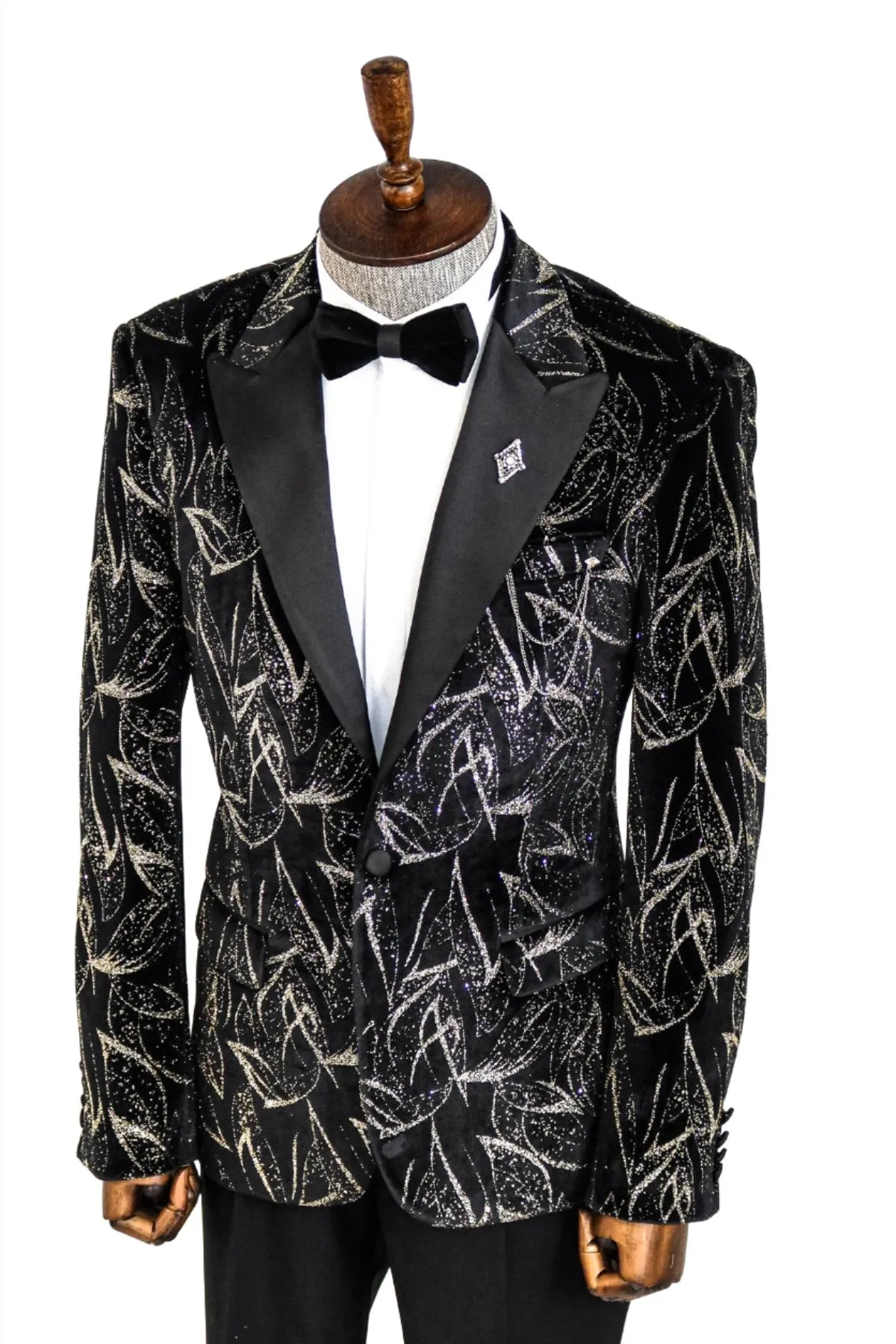 Glittery Slim Fit Black Men Wedding Tuxedo Blazer - Wessi sold by Wessi product image thumbnail 4
