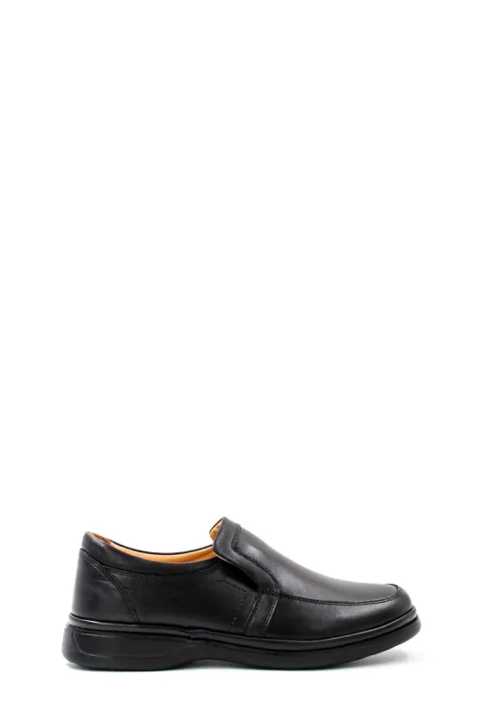 Men's Black Leather Comfort Slip-On Shoes-Wessi sold by Wessi
