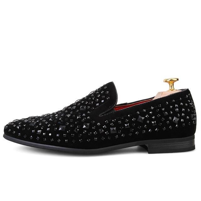 BLACK SPIKES RHINESTONES SHOES sold by Wessi