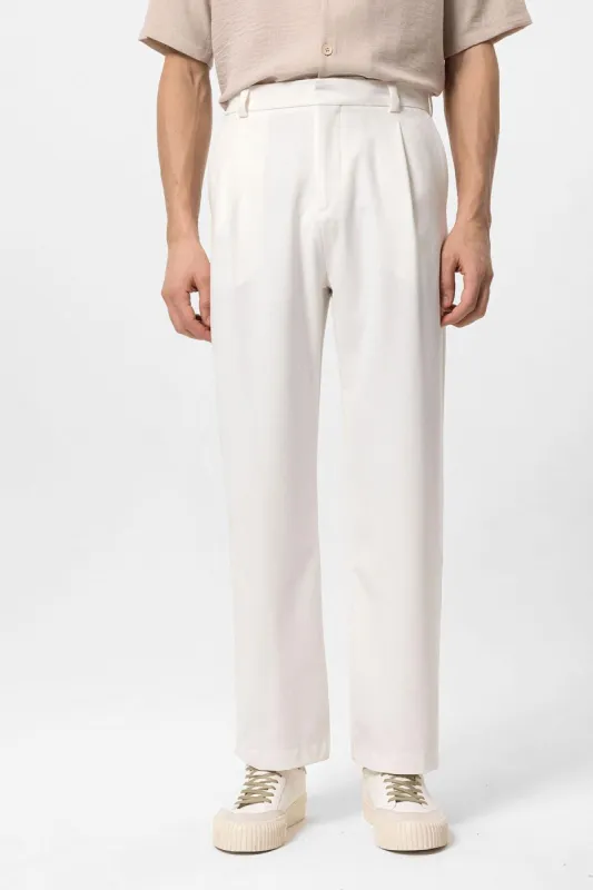 Men's Ecru High-Waisted Baggy Pants - Wessi sold by Wessi