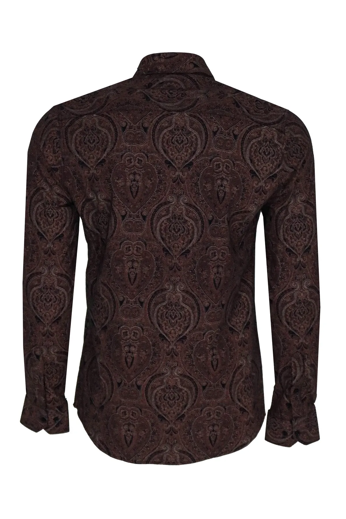 Brown Patterned Slim Fit Men's Shirt - Wessi sold by Wessi product image thumbnail 4