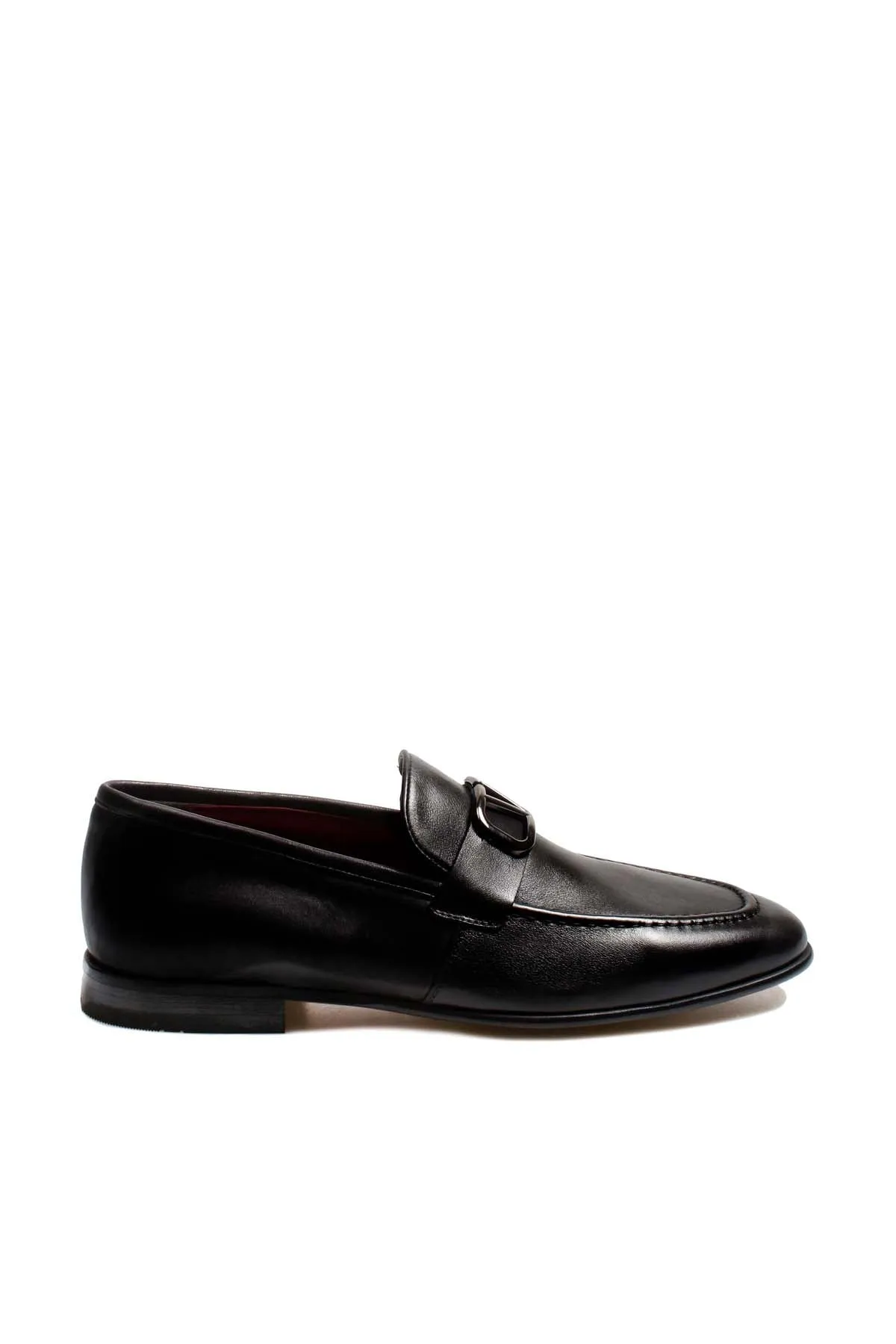 Black Leather Buckle Loafers-Wessi sold by Wessi