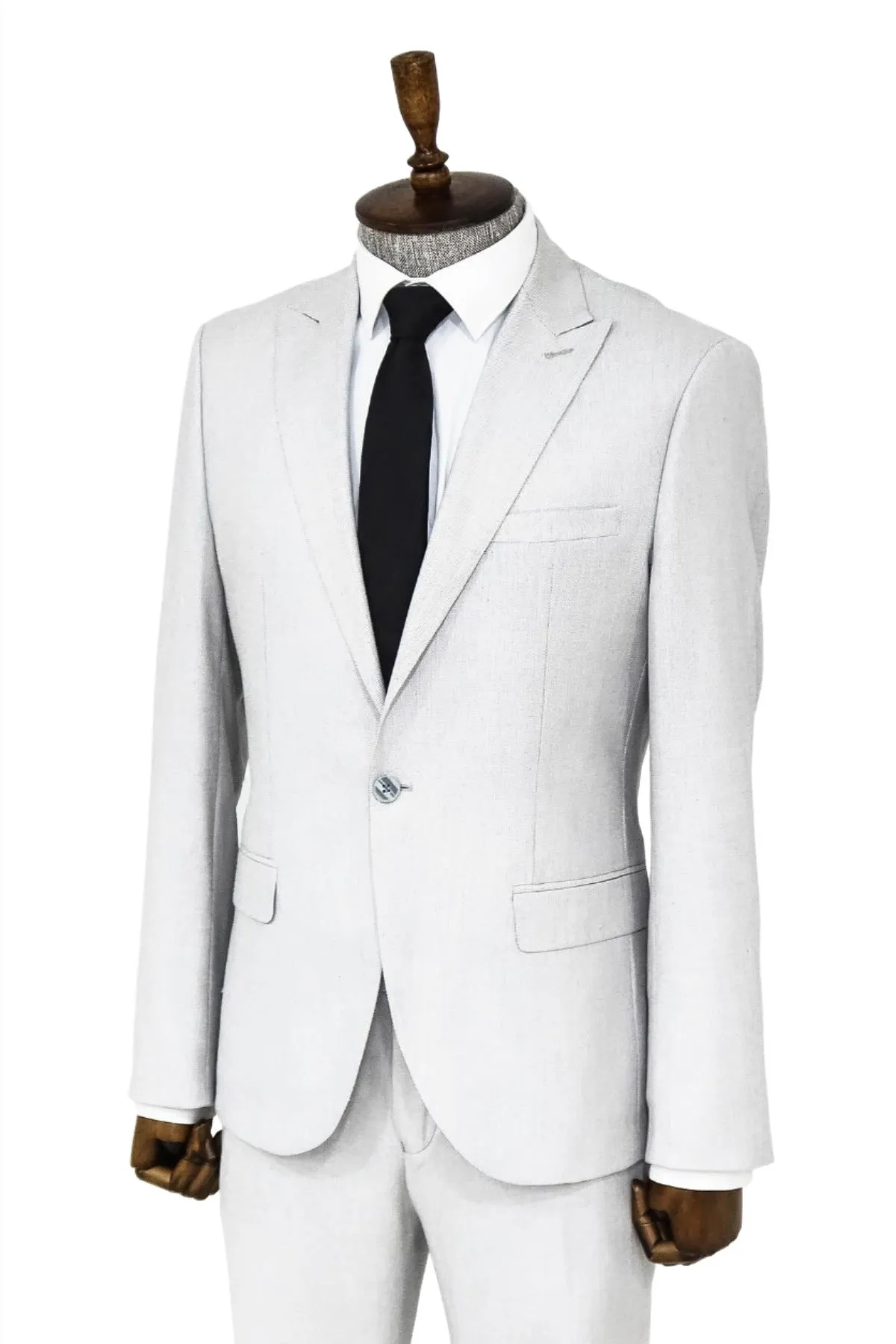 Plain 2 Piece Slim Fit Light Grey Men Suit - Wessi sold by Wessi product image thumbnail 4