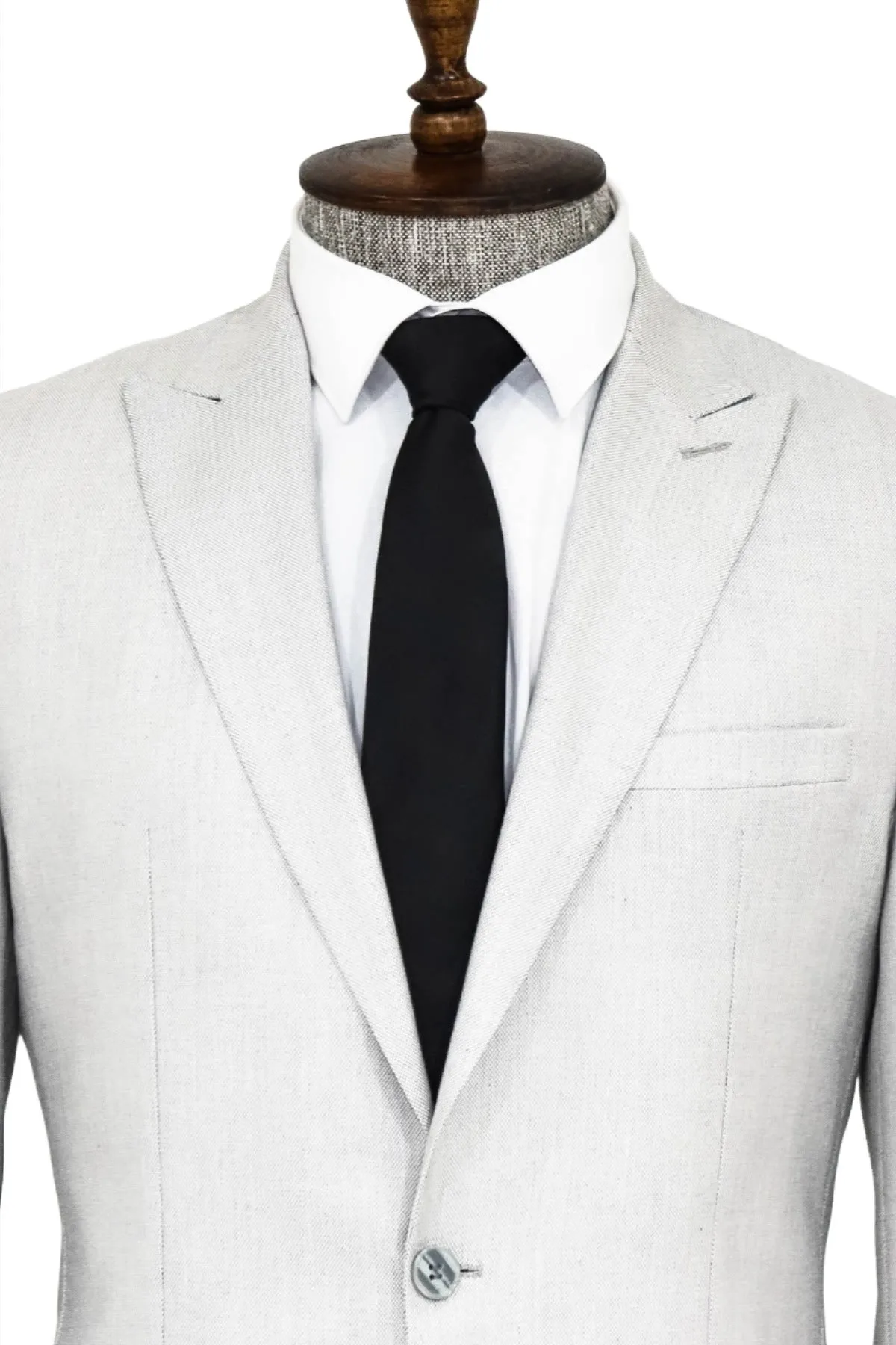 Plain 2 Piece Slim Fit Light Grey Men Suit - Wessi sold by Wessi product image thumbnail 2