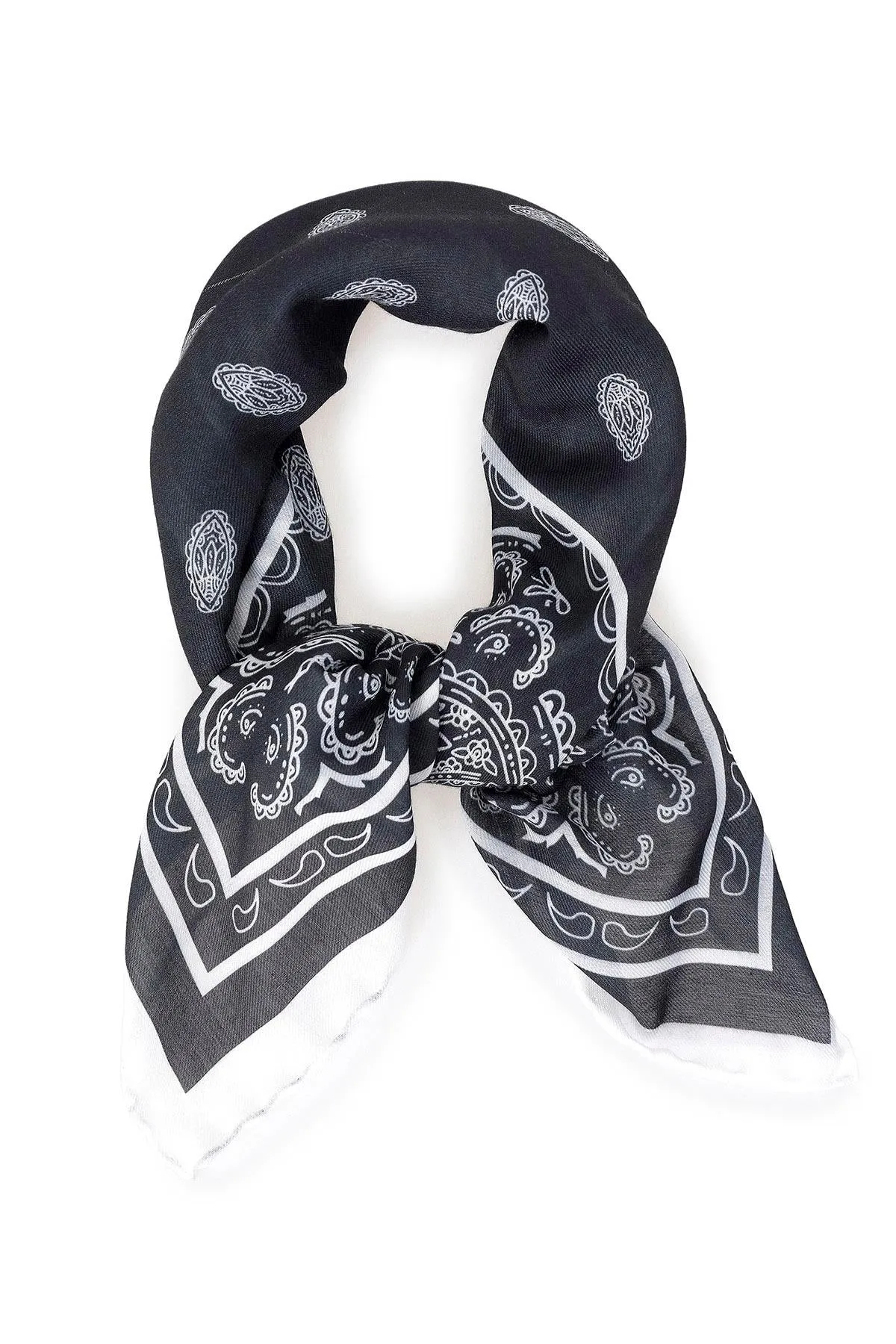 Men's Black Corner Ethnic Patterned Scarf - Wessi sold by Wessi product image thumbnail 3
