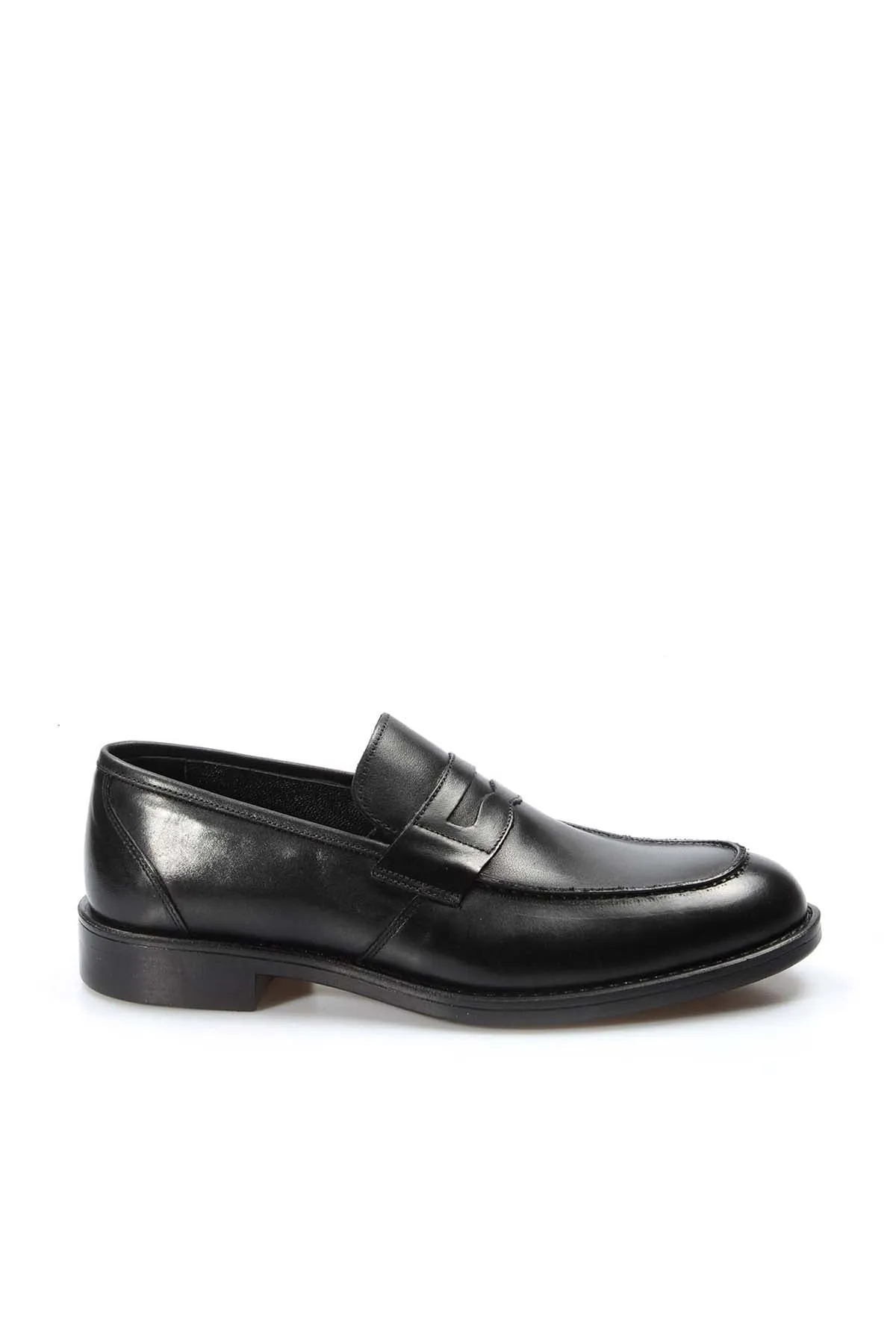 Elegant Black Leather Penny Loafers-Wessi sold by Wessi