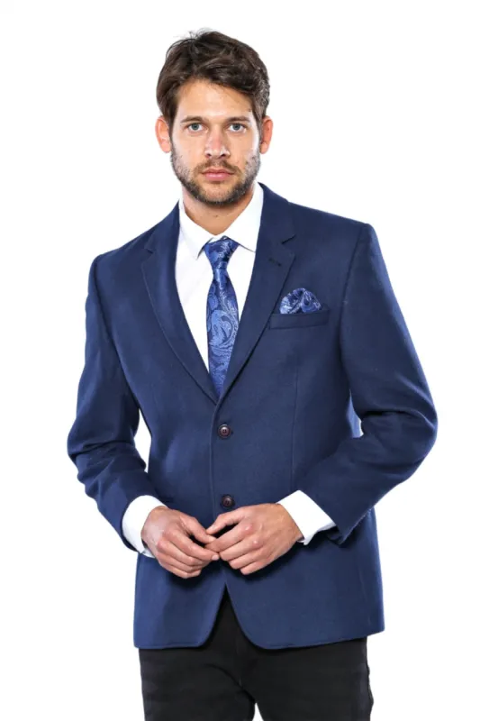 4 Drop Cachet Sax Blue Men Blazer - Wessi sold by Wessi