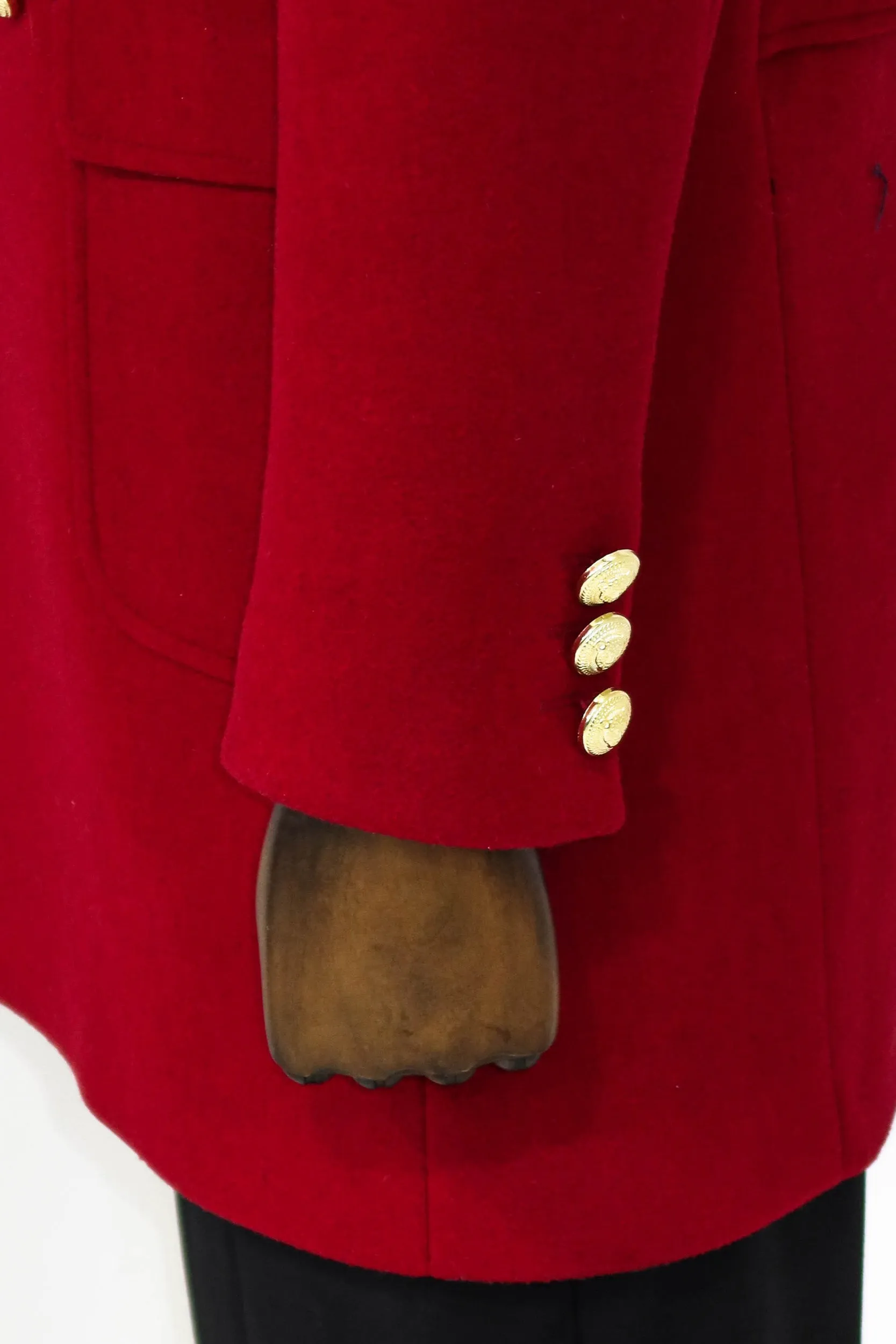 Metal Buttoned Double Breasted Burgundy Men Coat - Wessi sold by Wessi product image thumbnail 2