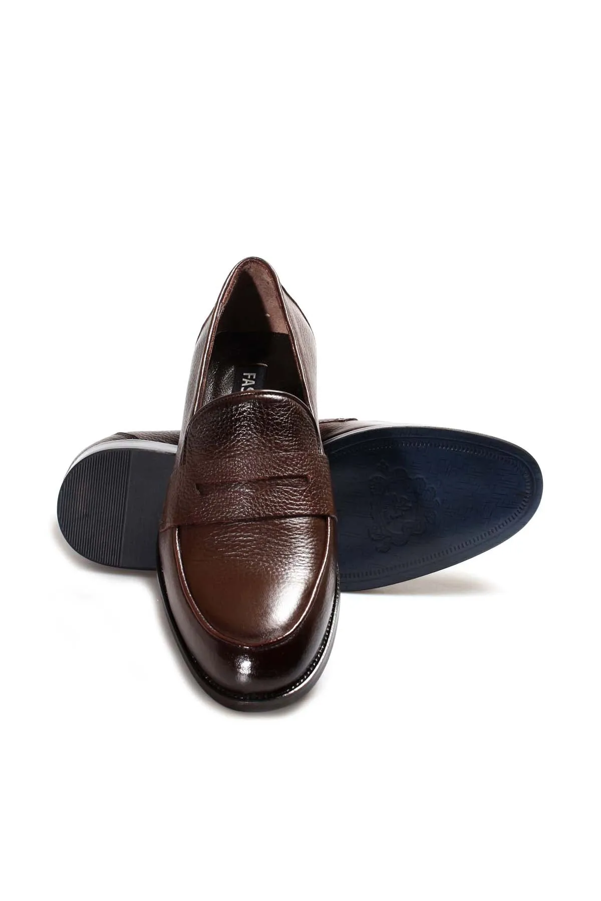 Men's Brown Leather Penny Loafers-Wessi sold by Wessi product image thumbnail 4