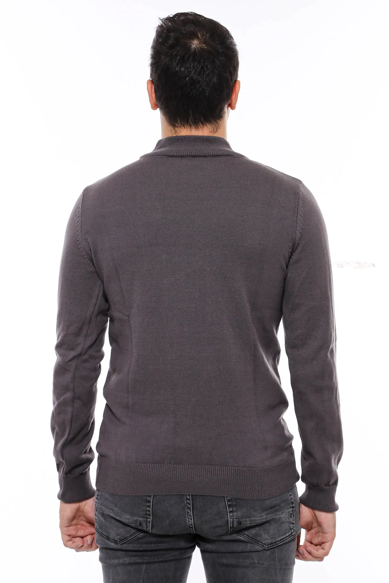 Half Turtleneck Dark Grey Knitwear Sweater - Wessi sold by Wessi product image thumbnail 4