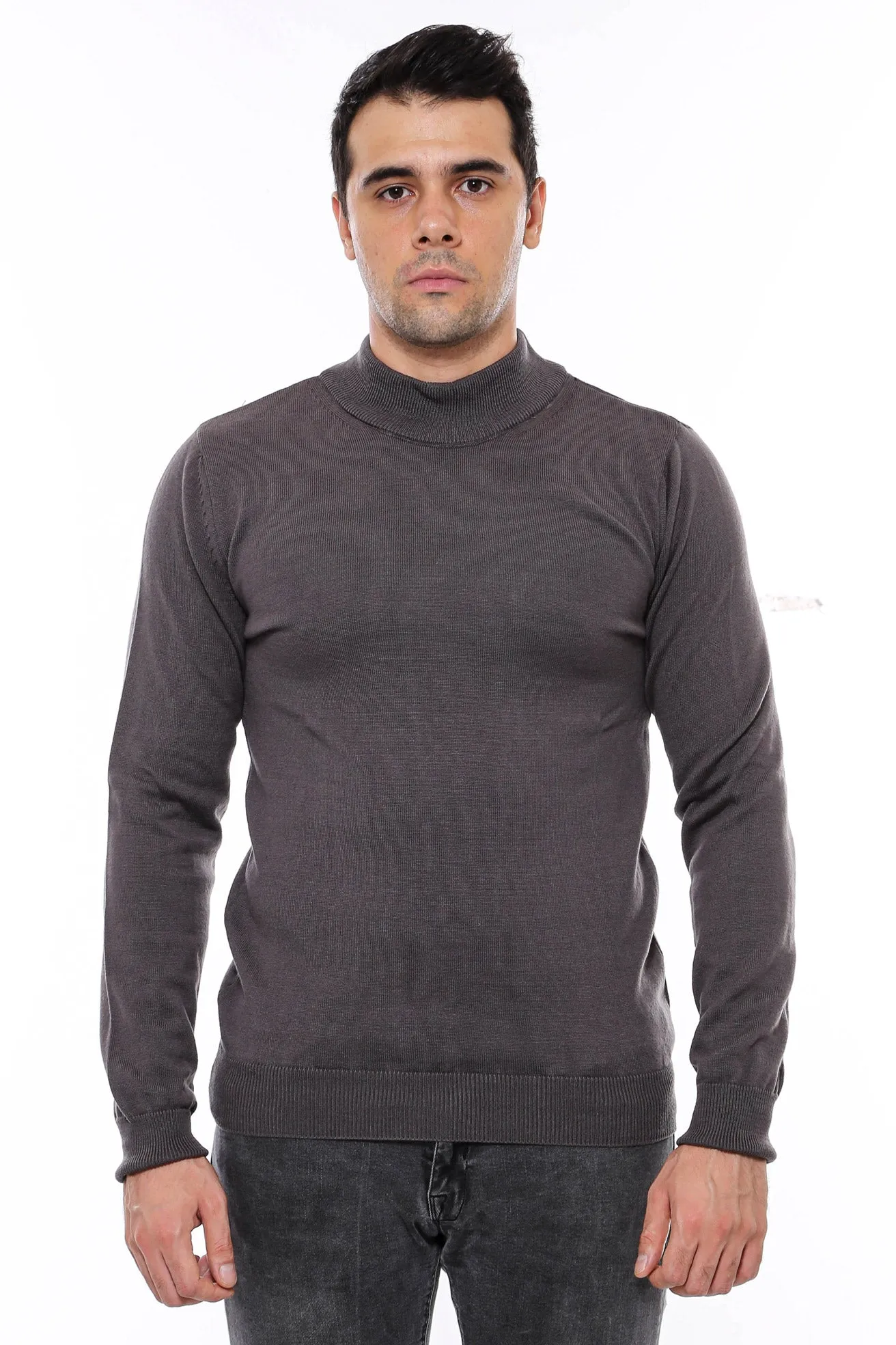 Half Turtleneck Dark Grey Knitwear Sweater - Wessi sold by Wessi product image thumbnail 3