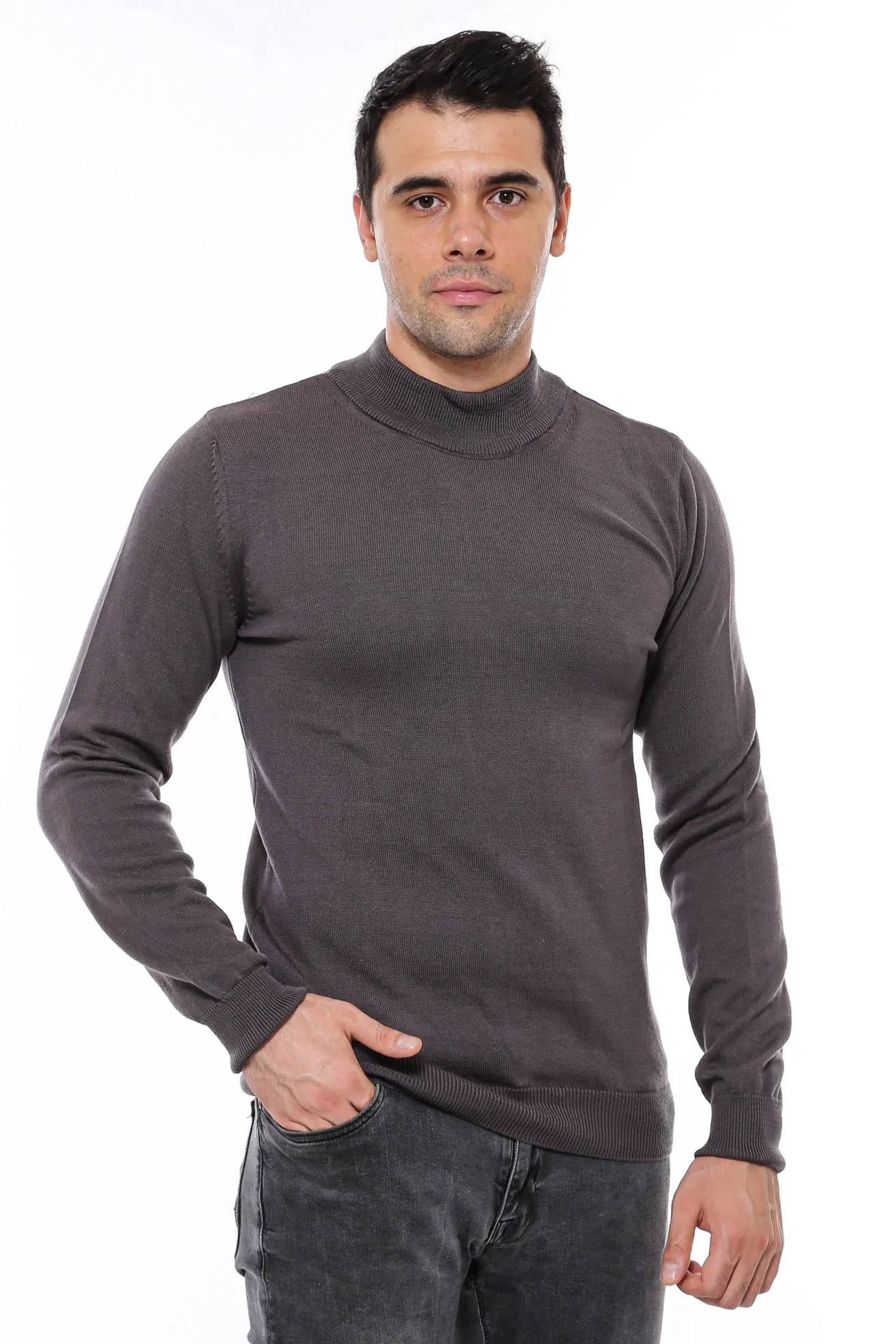 Half Turtleneck Dark Grey Knitwear Sweater - Wessi sold by Wessi product image thumbnail 2