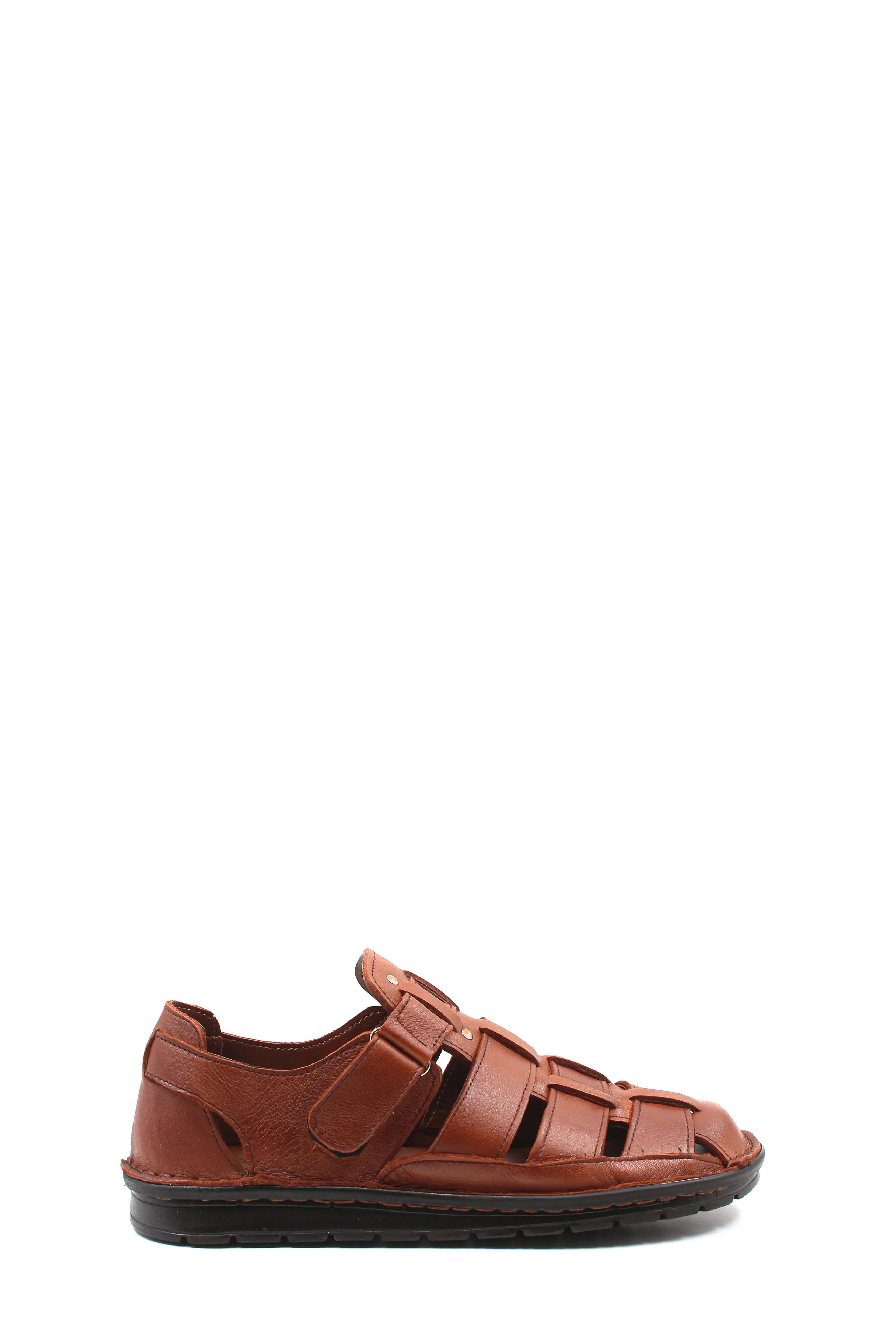 Men's Brown Leather Fisherman Sandals with Adjustable Strap - Wessi sold by Wessi