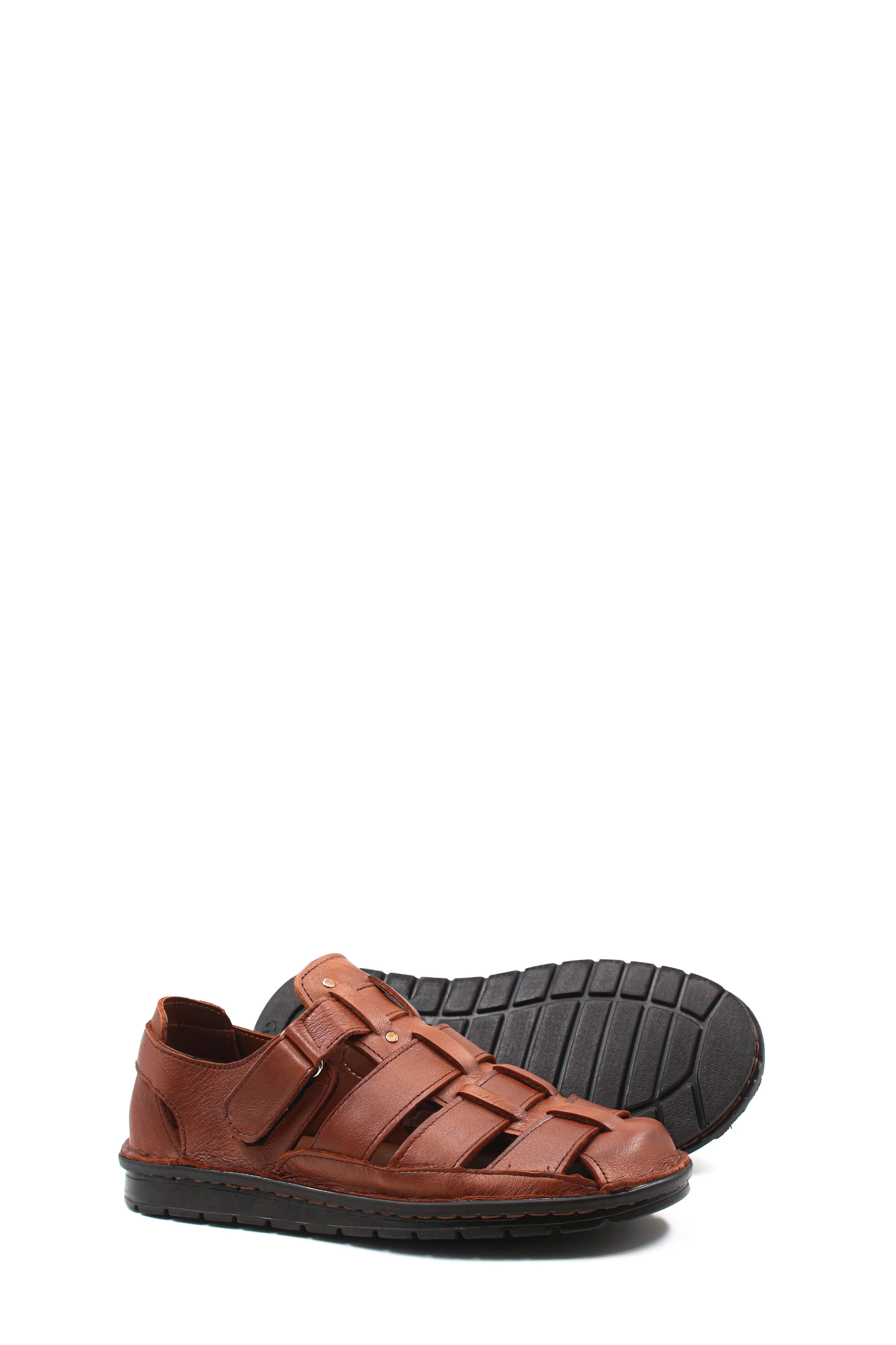 Men's Brown Leather Fisherman Sandals with Adjustable Strap - Wessi sold by Wessi product image thumbnail 3