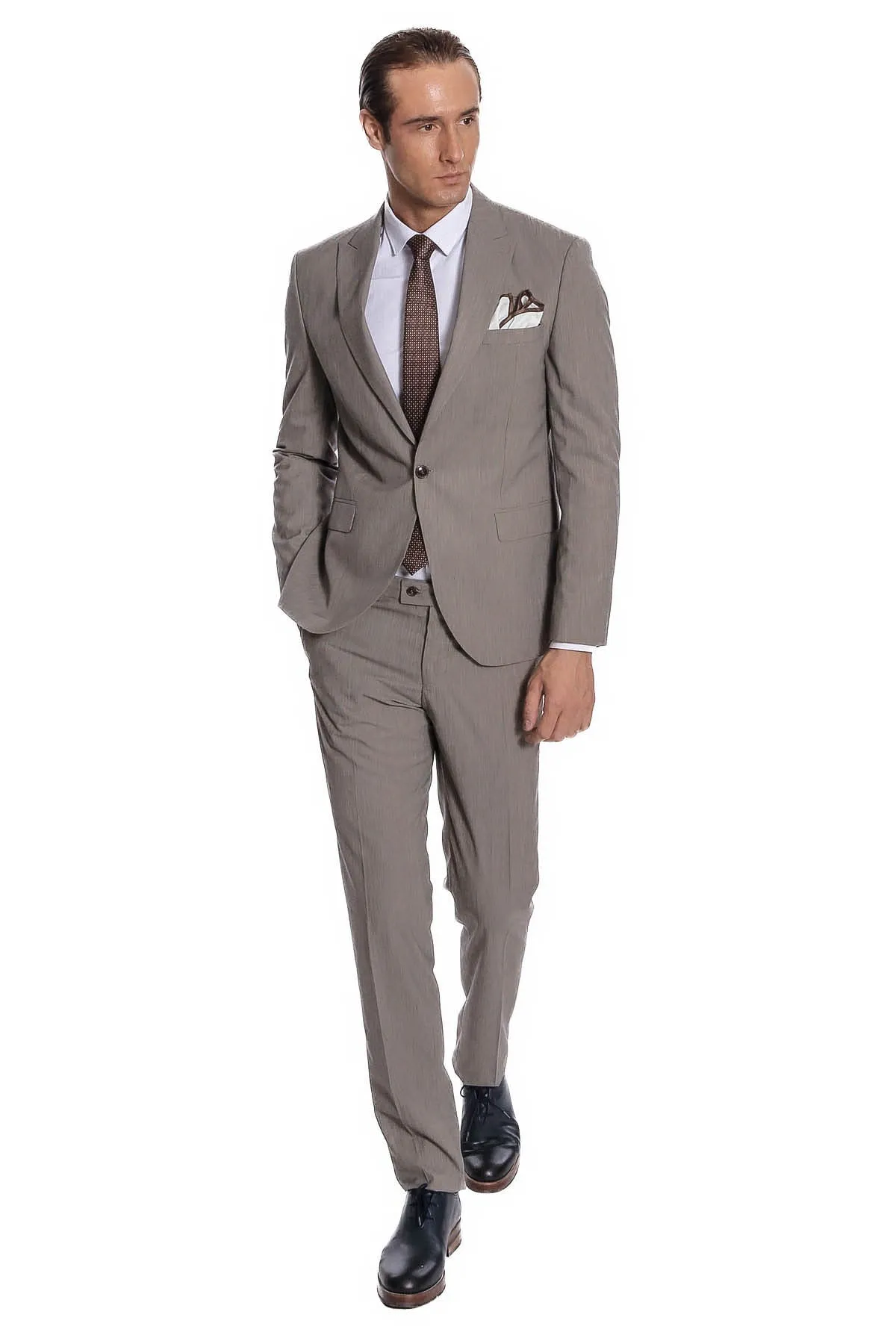 Plain 2 Piece Slim Fit Dark Grey Men Suit - Wessi sold by Wessi product image thumbnail 2