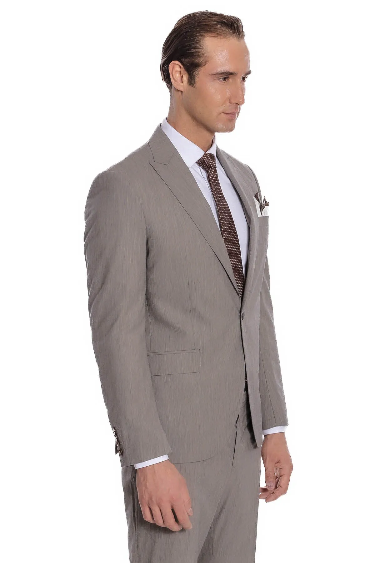 Plain 2 Piece Slim Fit Dark Grey Men Suit - Wessi sold by Wessi product image thumbnail 4