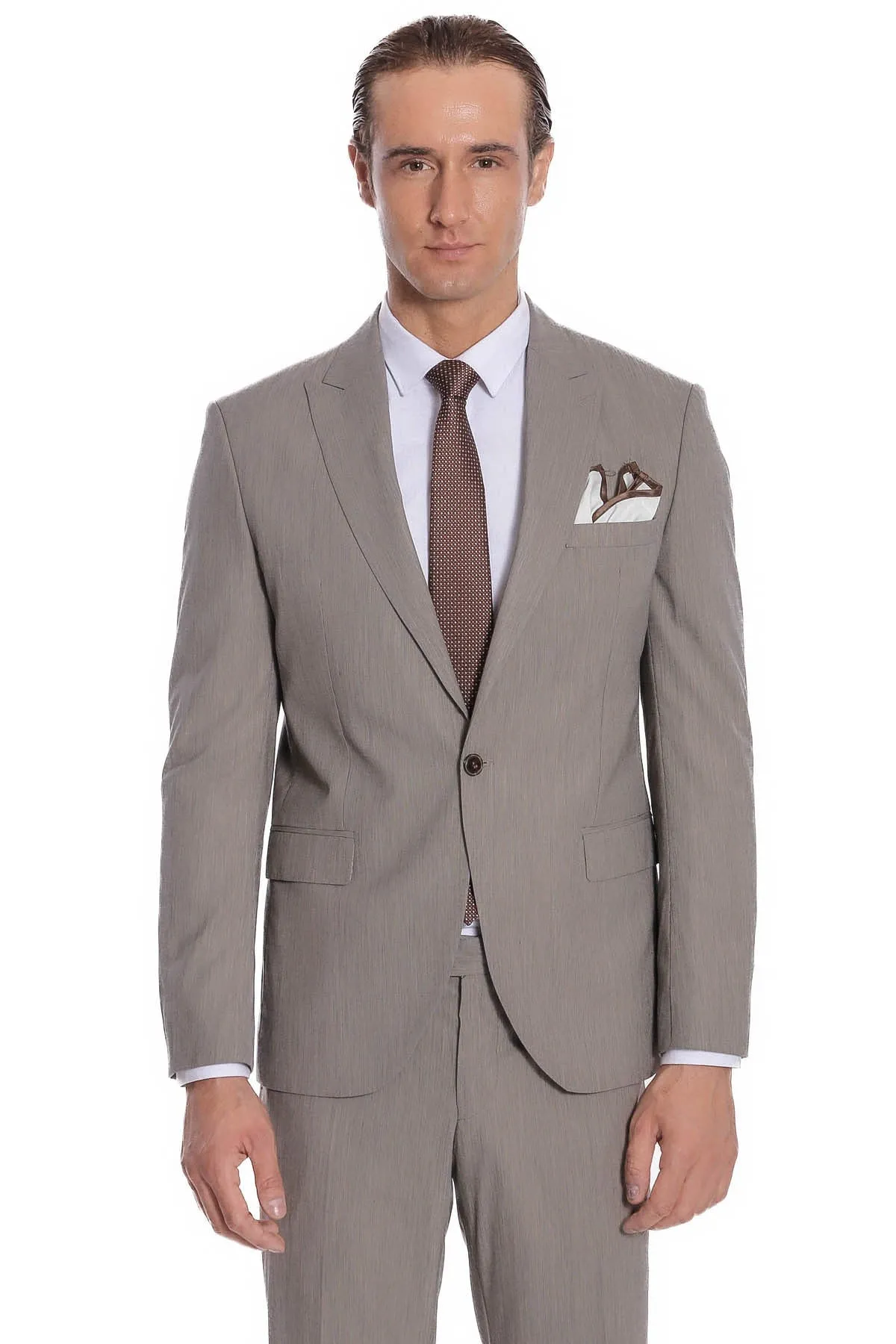 Plain 2 Piece Slim Fit Dark Grey Men Suit - Wessi sold by Wessi product image thumbnail 3