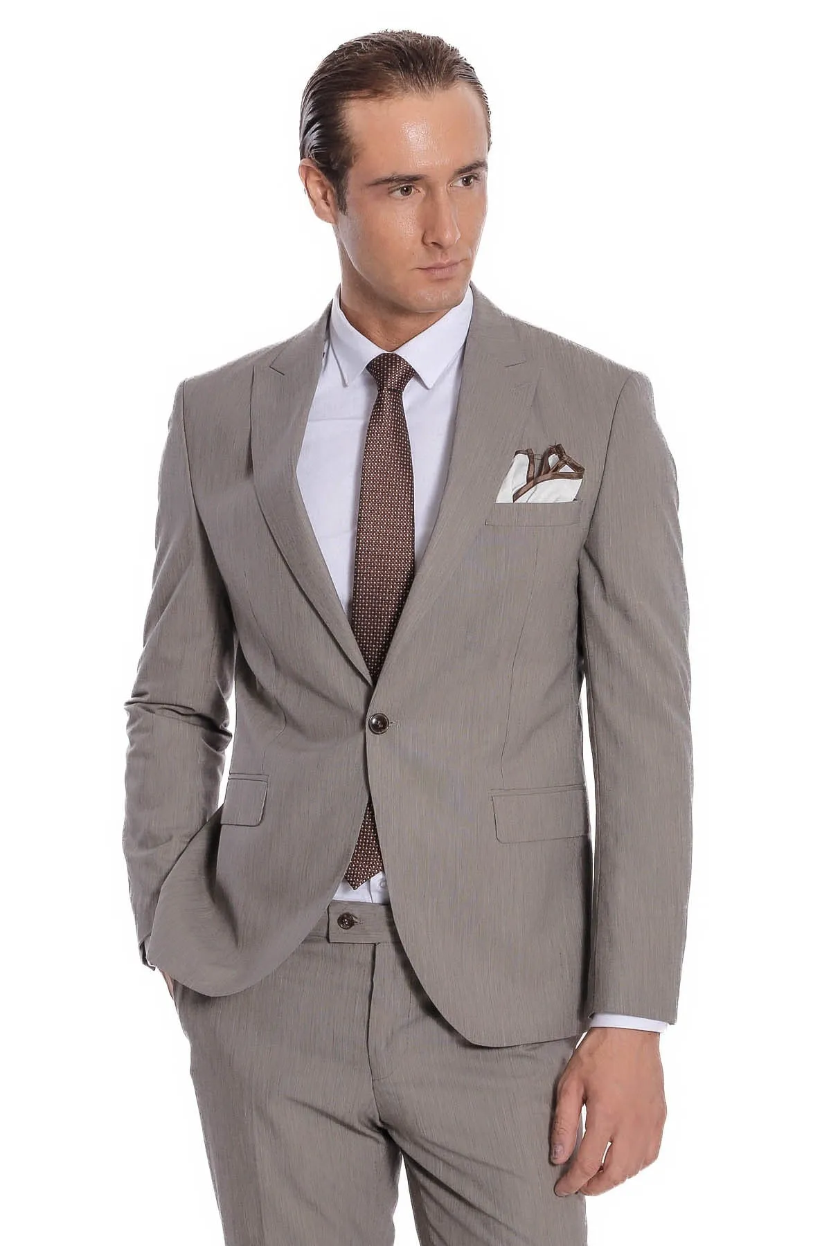 Plain 2 Piece Slim Fit Dark Grey Men Suit - Wessi sold by Wessi